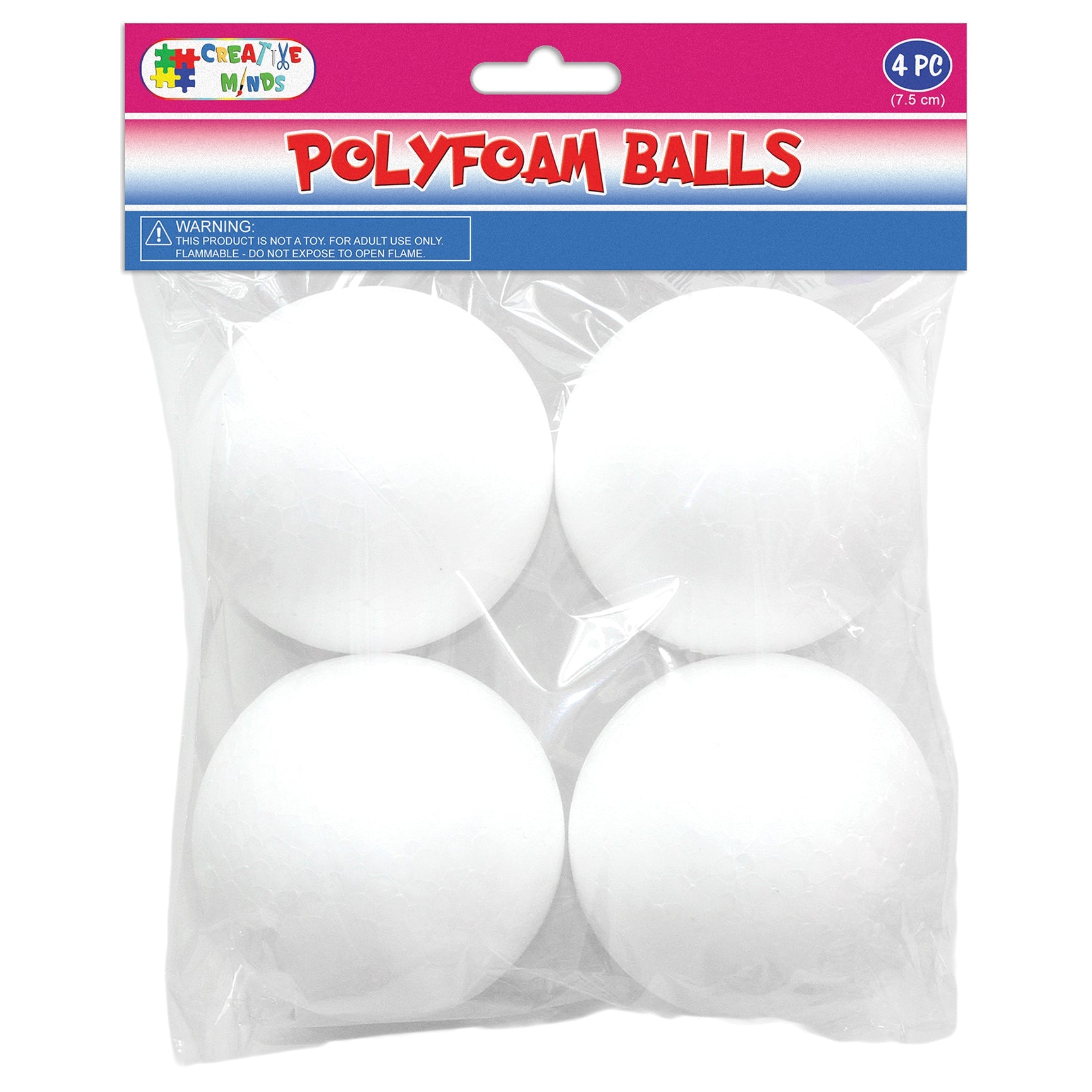 POLYFOAM BALLS 7.6CM 4PC