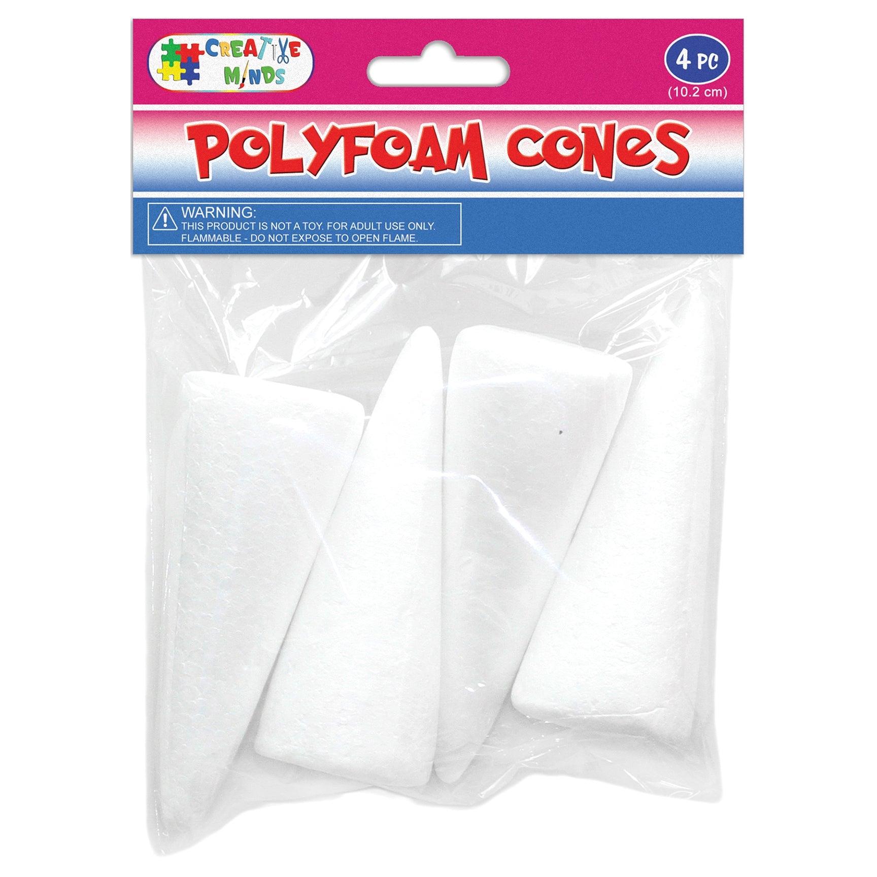 POLYFOAM CONES 10.2CM 4PC