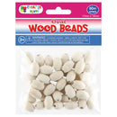 WOOD BEADS OVAL (NAT) 17MMx14MM 60PC