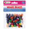 WOOD BEADS ALPHABET (COL) 10MM 60PC