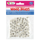 WOOD BEADS ALPHABET (NAT) 8MM 70PC