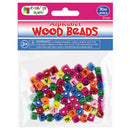 WOOD BEADS ALPHABET (COL) 8MM 70PC