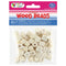 WOOD BEADS CUBE (NAT) MIXED SIZES 10-16MM 54PC