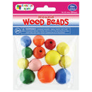 WOOD BEADS ROUND (COL) MIXED SIZES 18-30MM 13PC