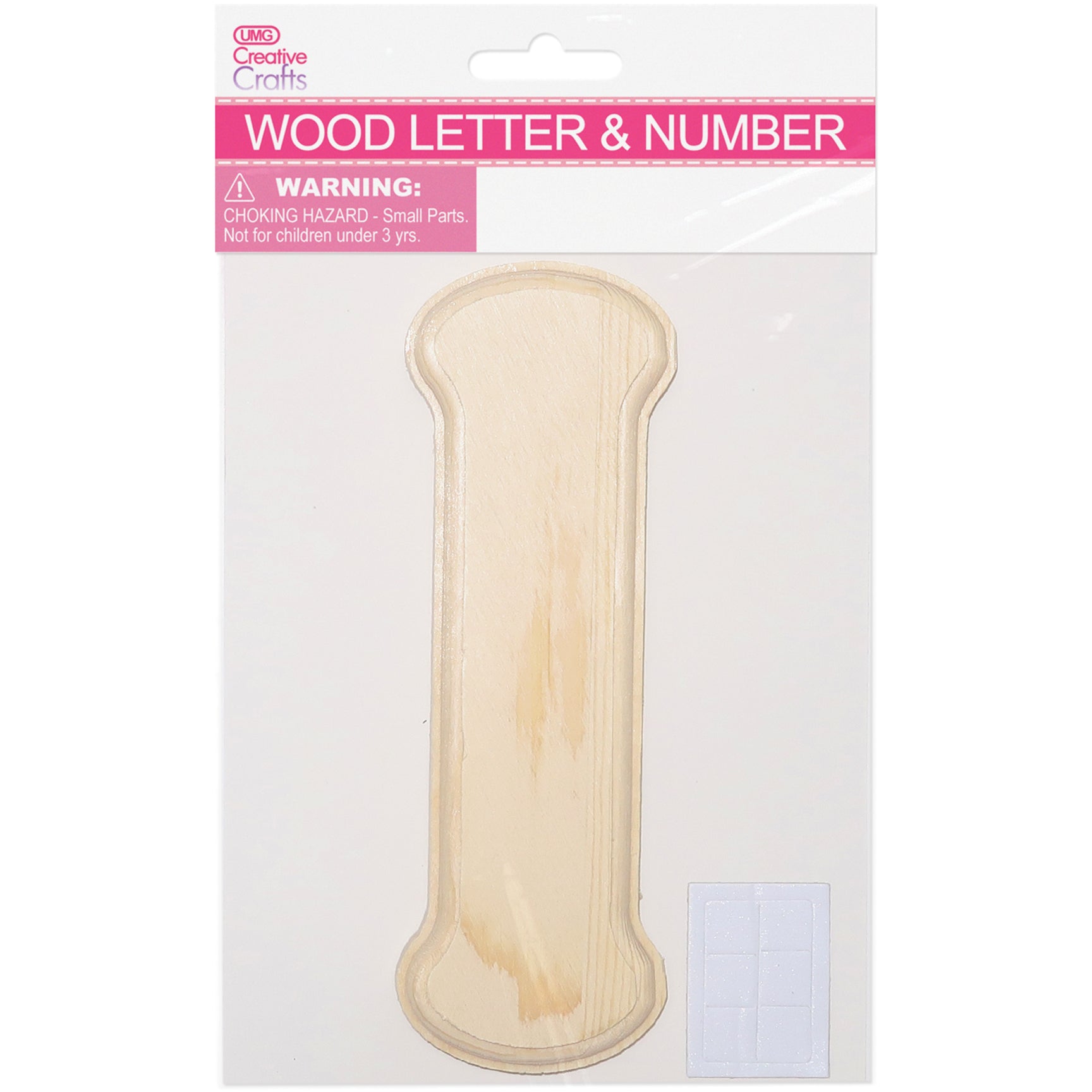 WOOD LETTER BEVEL CUT (NAT) "I" H6IN T1.1CM