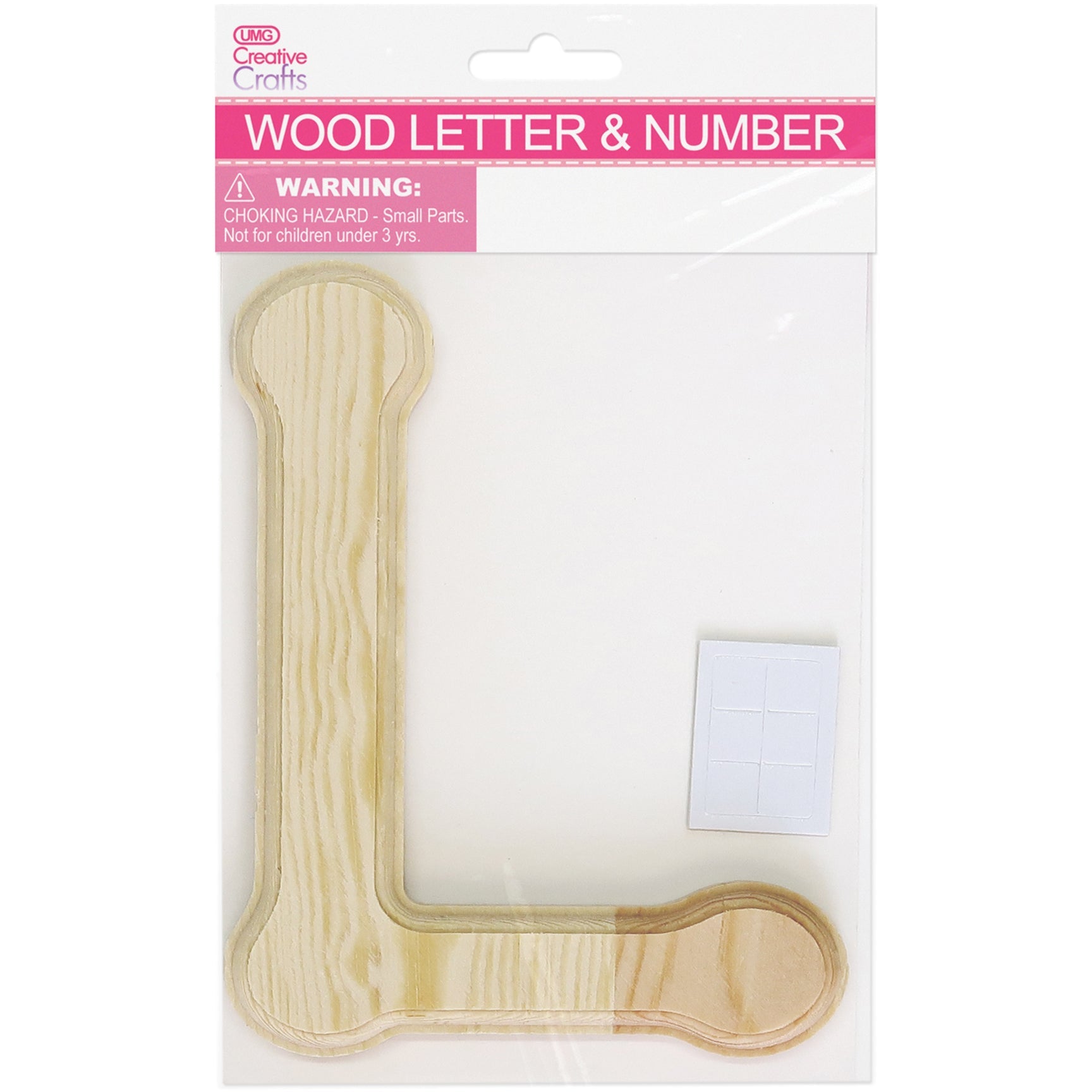 WOOD LETTER BEVEL CUT (NAT) "L" H6IN T1.1CM