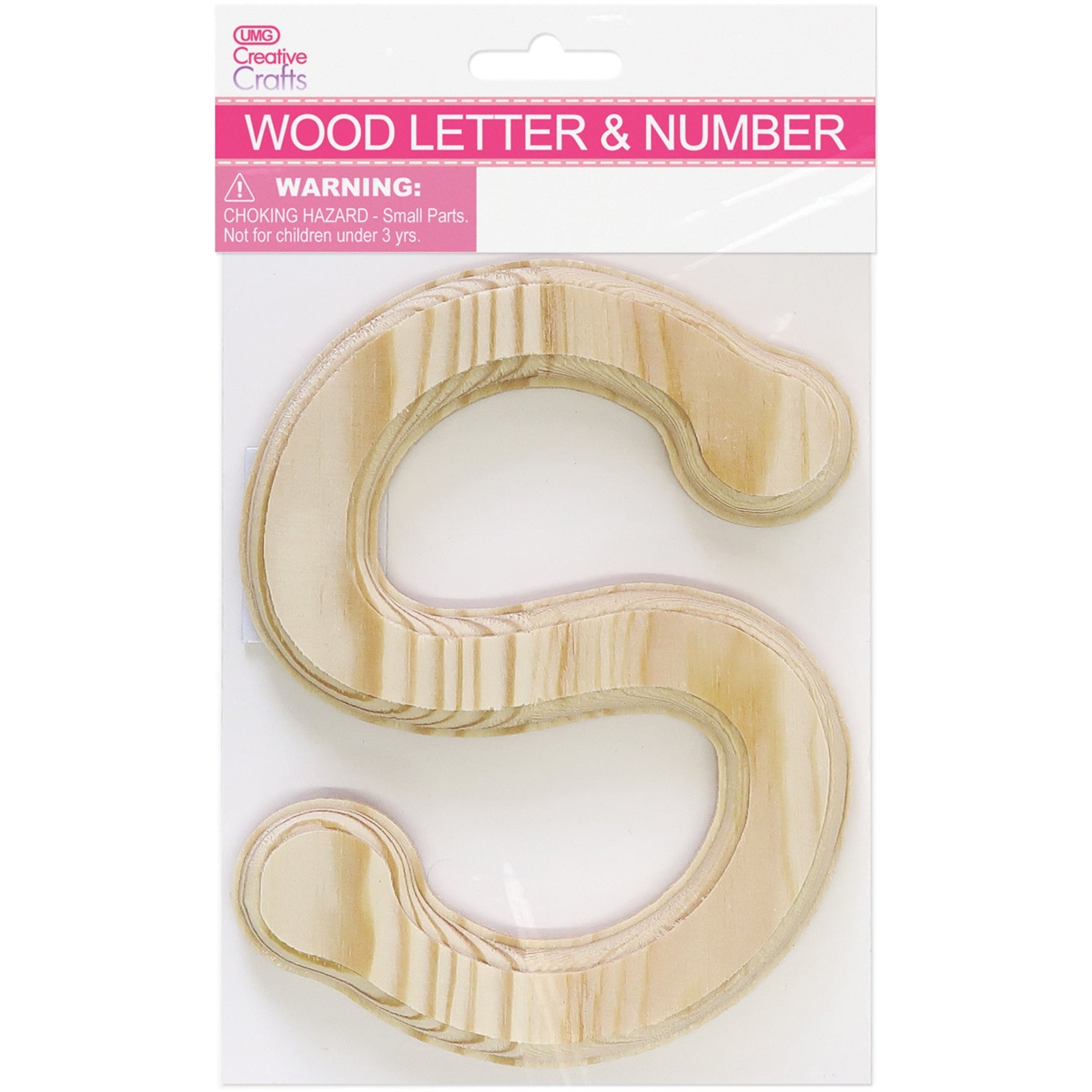 WOOD LETTER BEVEL CUT (NAT) "S" H6IN T1.1CM