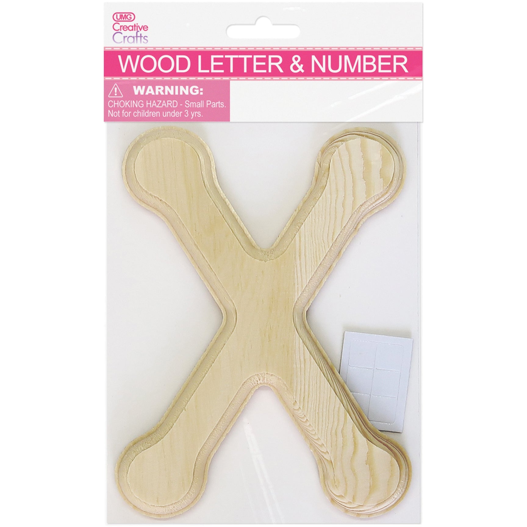 WOOD LETTER BEVEL CUT (NAT) "X" H6IN T1.1CM