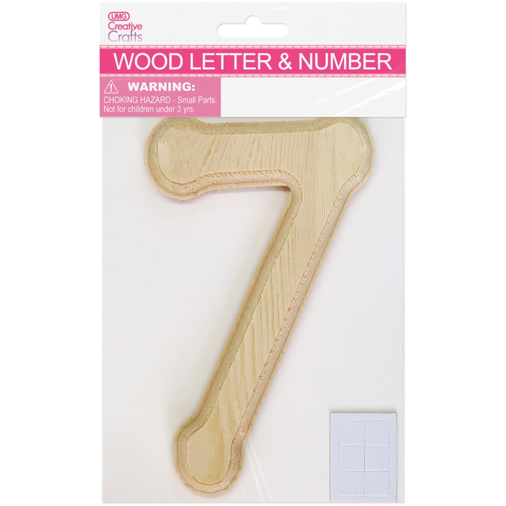 WOOD NUMBER BEVEL CUT (NAT) "6" H6IN T1.1CM