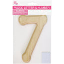 WOOD NUMBER BEVEL CUT (NAT) "6" H6IN T1.1CM