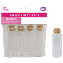 GLASS BOTTLE 2.2x7CM MINI CONTAINER W/ CORK LID 4PK