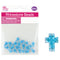 CRAFT BEADS CROSS 14MM 20PC LIGHT BLUE