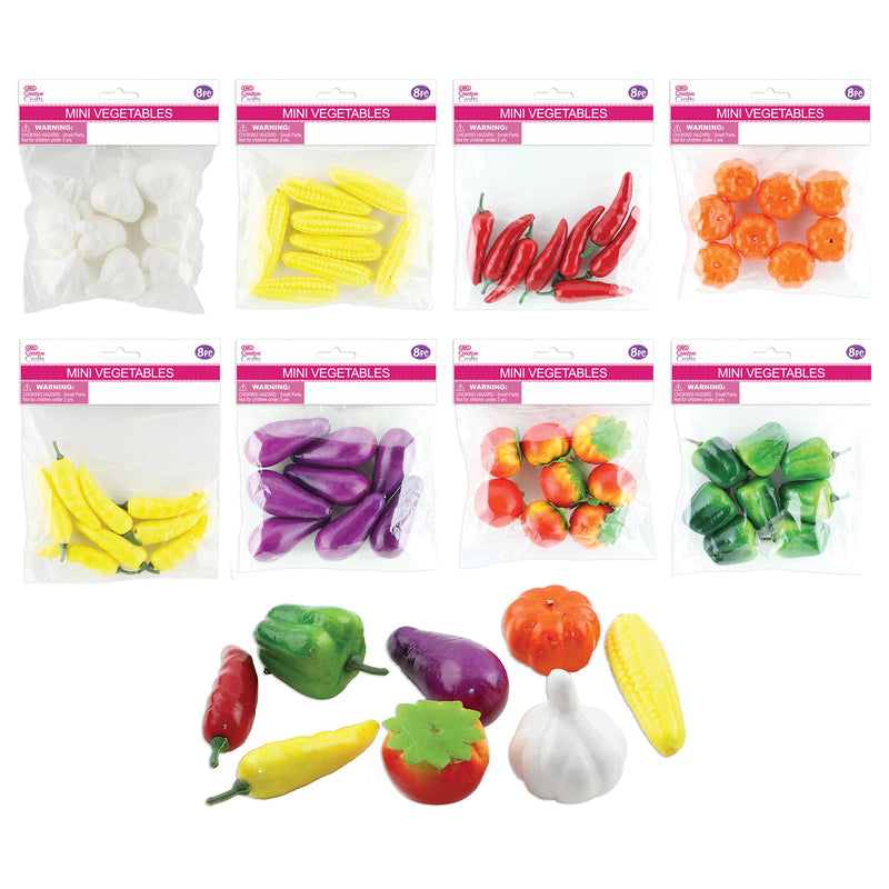 VEGETABLE CRAFT 8 ASSTD MINI 8PC