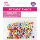 LETTER BEADS 6MM; COLORED BG W/ BLACK LETTERS