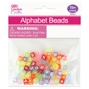 LETTER BEADS 6MM; TRANSPARENT BG W/ WHITE LETTERS