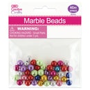 PONY BEADS 8MM; 8MIXED COLORS MARBLE FINISH