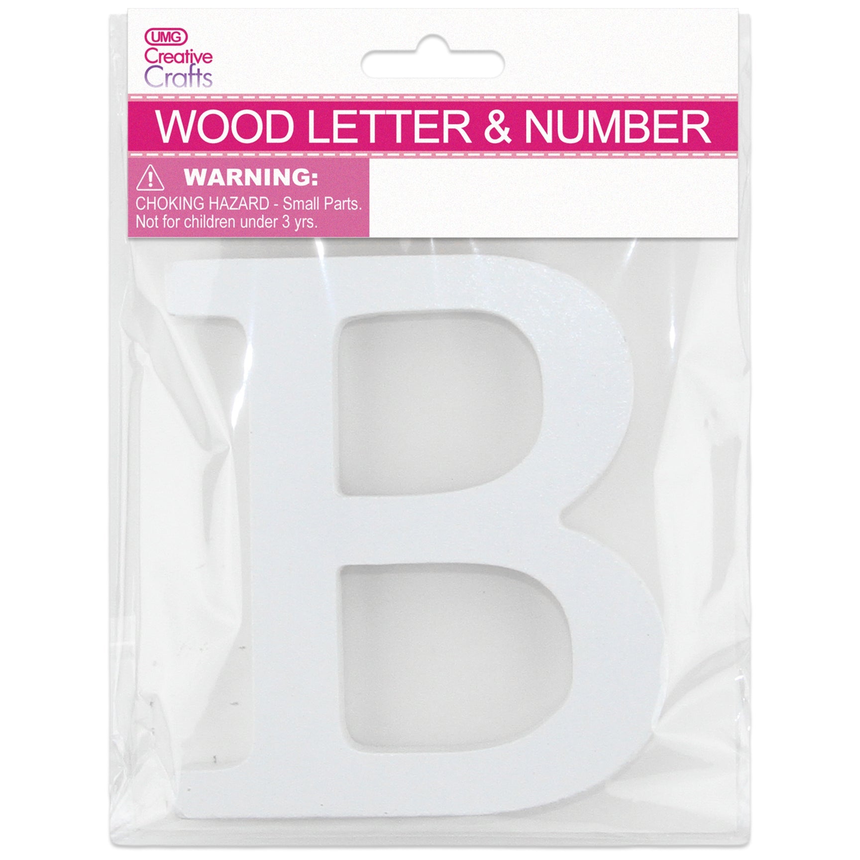 B WOOD LETTER 11x1.2CM (WHITE)