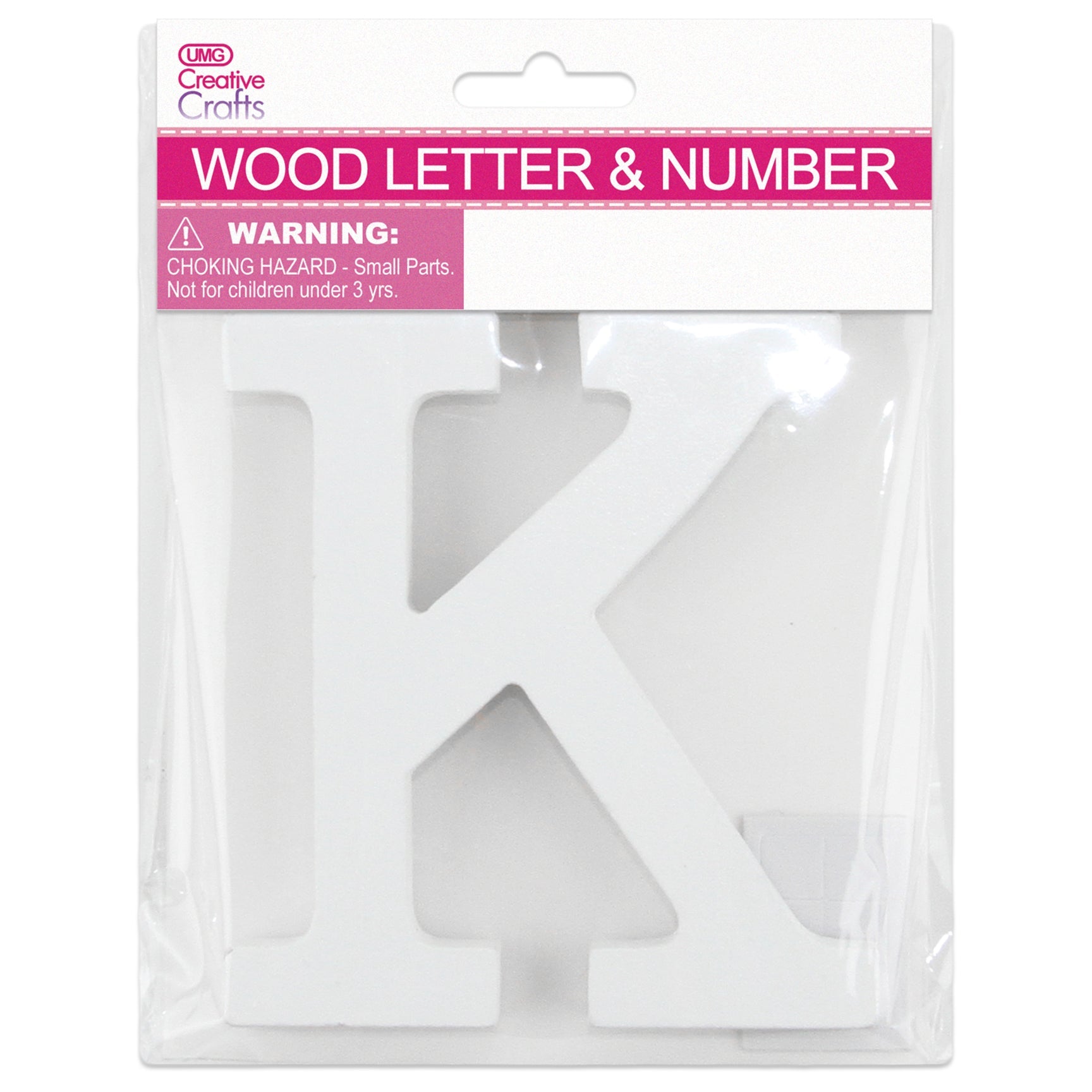 K WOOD LETTER 11x1.2CM (WHITE)