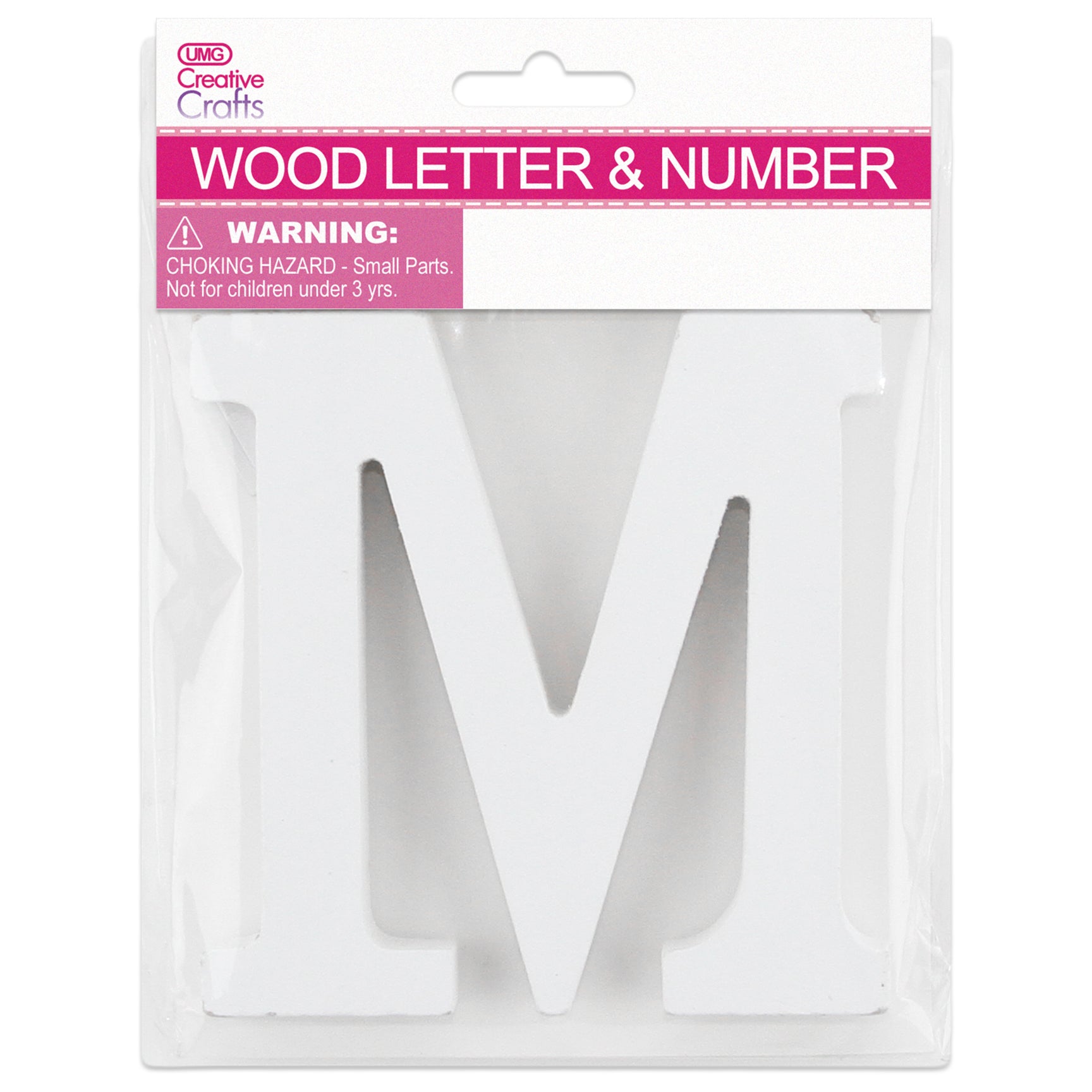 M WOOD LETTER 11x1.2CM (WHITE)