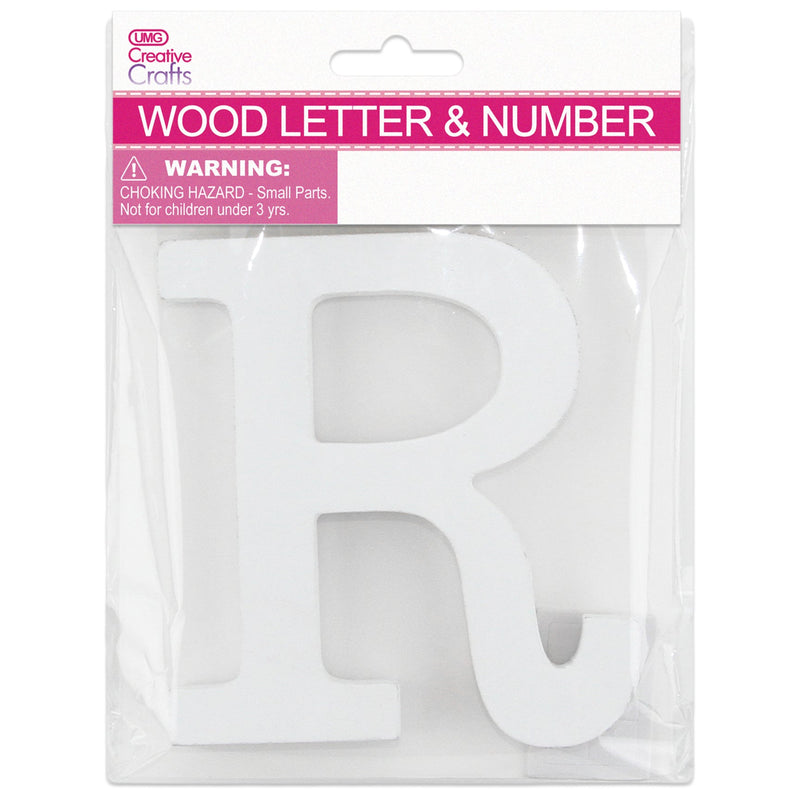 R WOOD LETTER 11x1.2CM (WHITE)