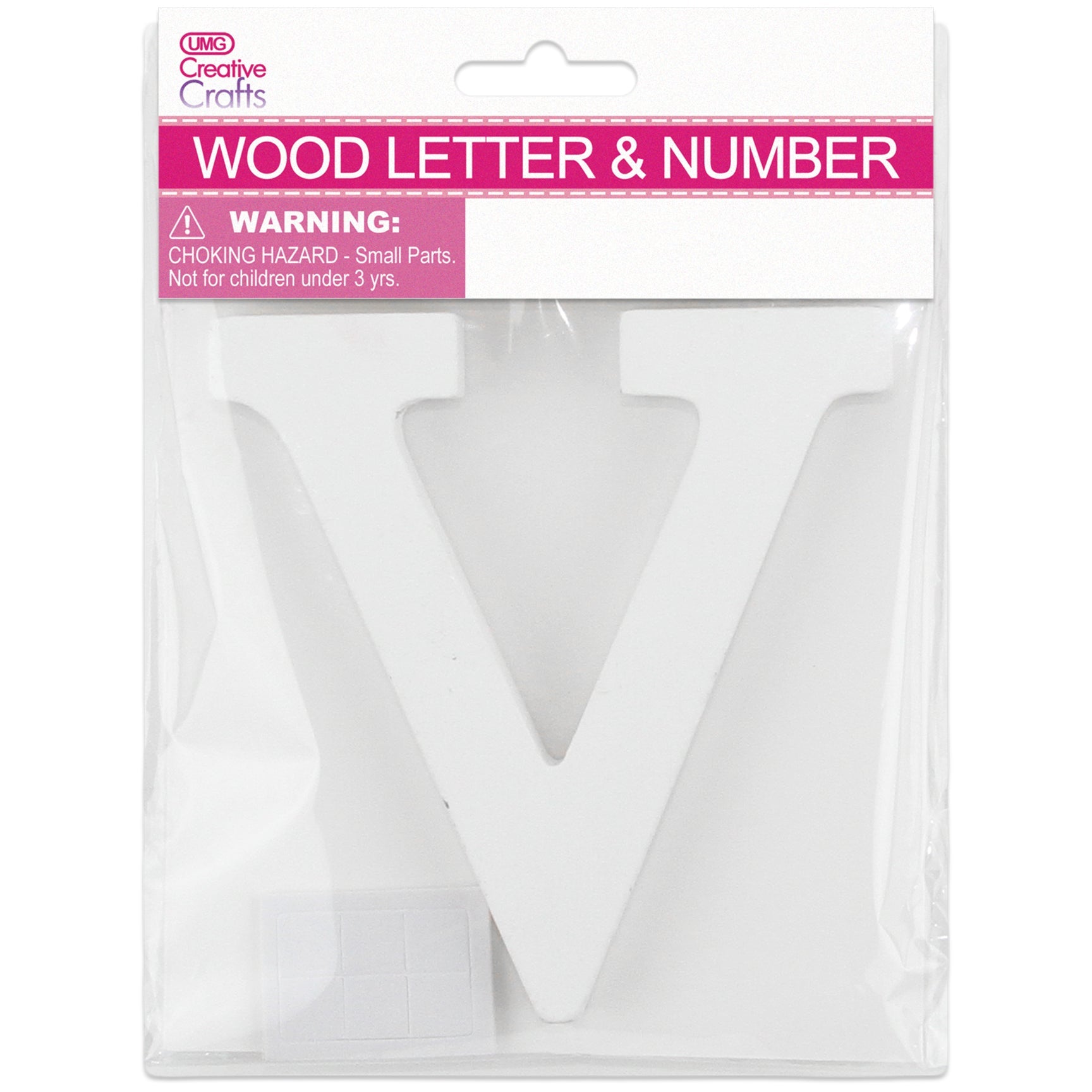 V WOOD LETTER 11x1.2CM (WHITE)