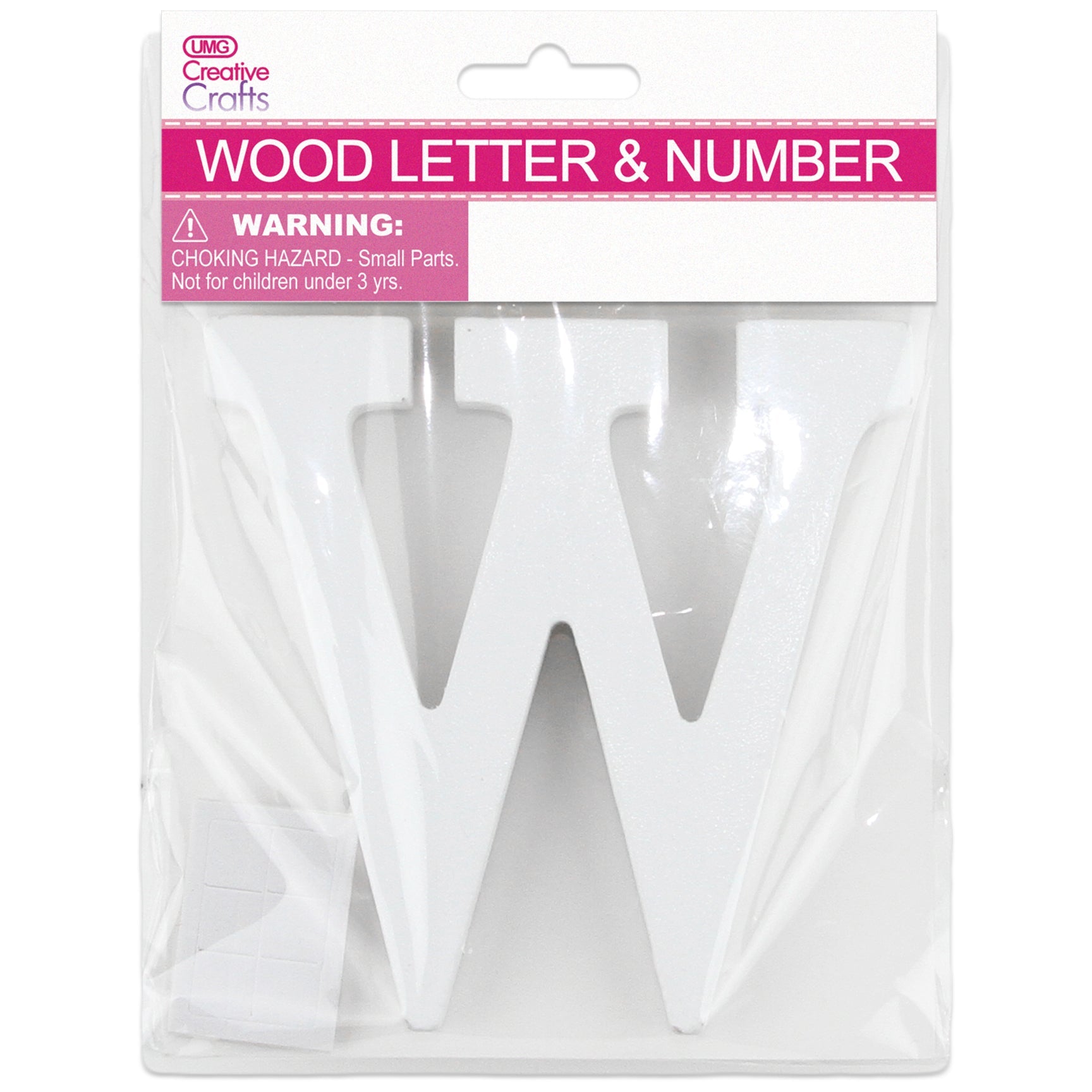 W WOOD LETTER 11x1.2CM (WHITE)