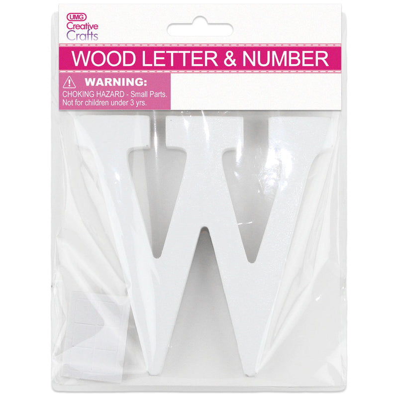 W WOOD LETTER 11x1.2CM (WHITE)