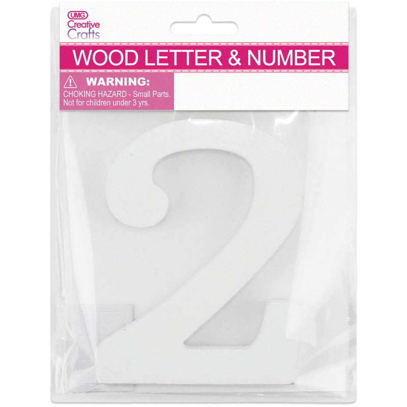 2 WOOD NUMBER 11x1.2CM (WHITE)