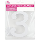 3 WOOD NUMBER 11x1.2CM (WHITE)