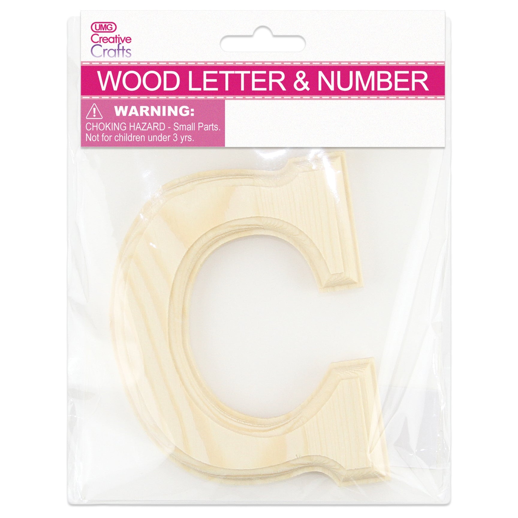 WOOD (NATURAL) "C" LETTER BEVEL CUT 11x1.2CM