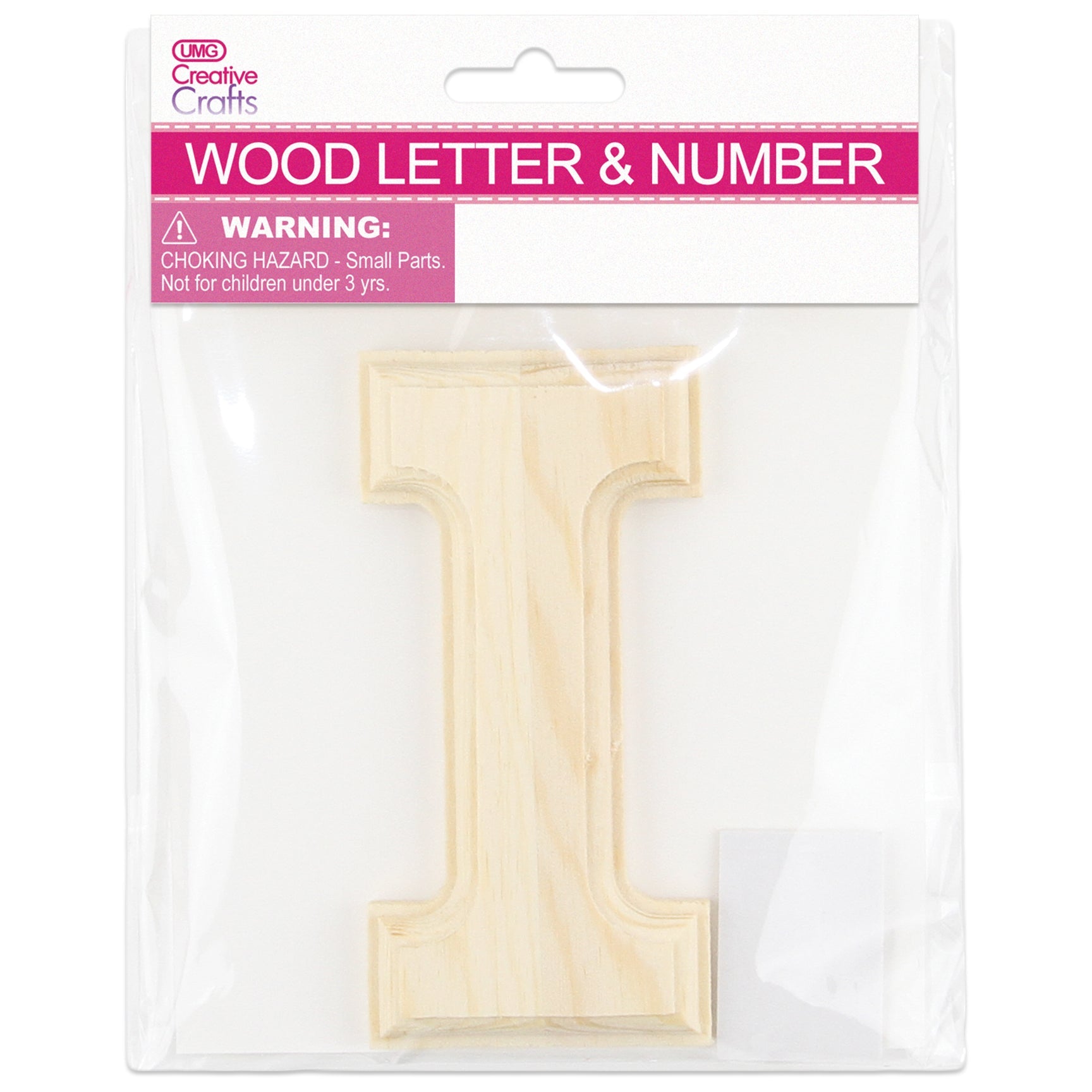 WOOD (NATURAL) "I" LETTER BEVEL CUT 11x1.2CM