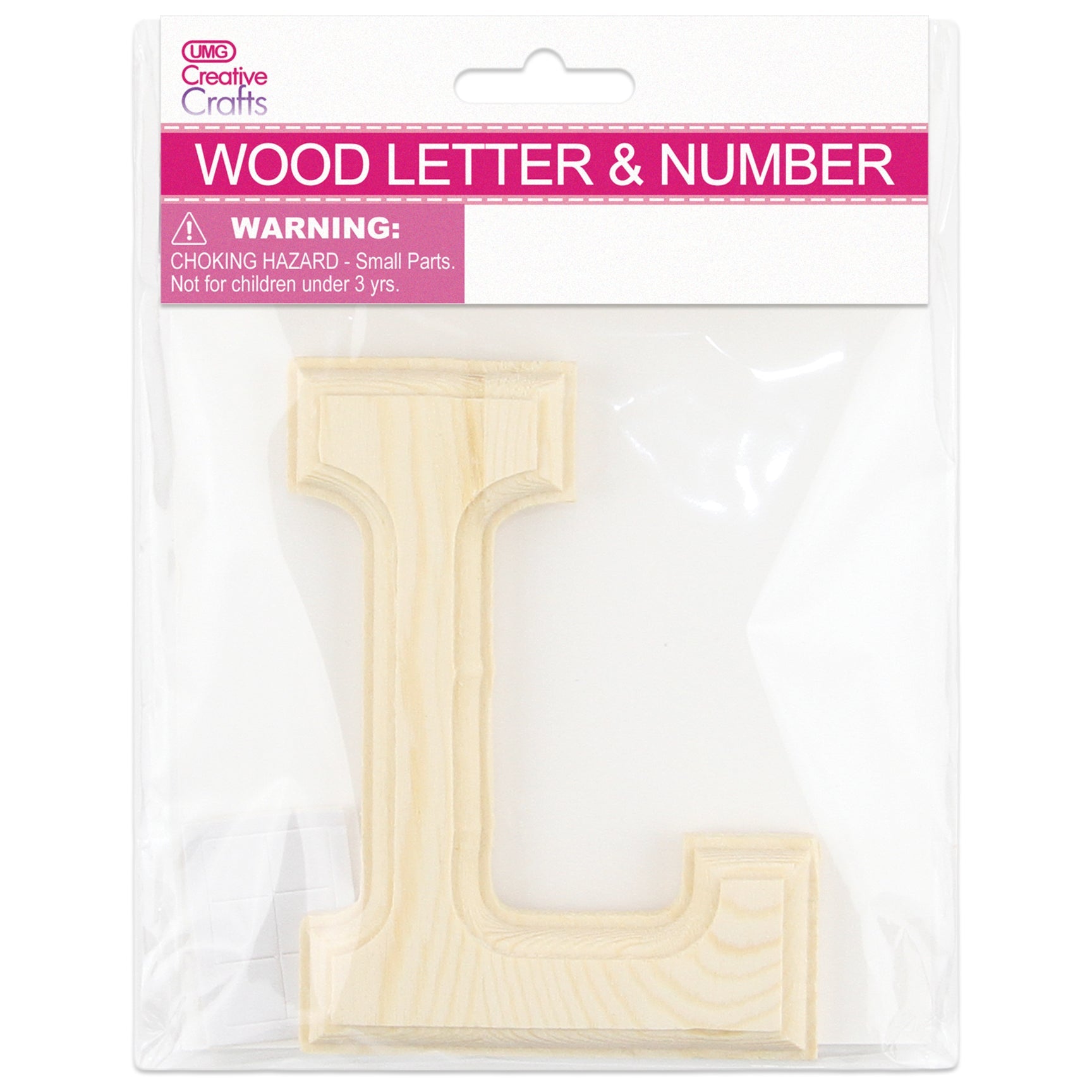 WOOD (NATURAL) "L" LETTER BEVEL CUT 11x1.2CM