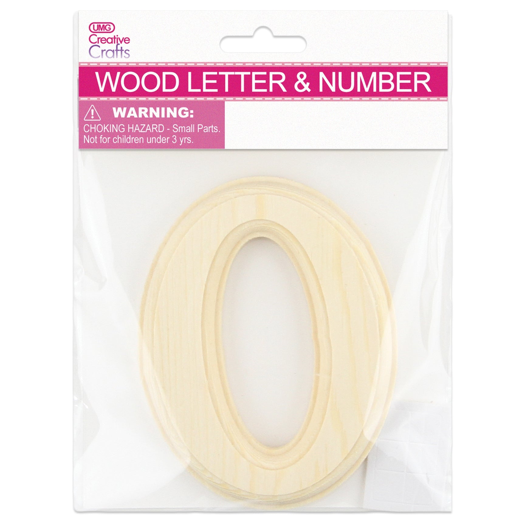 WOOD (NATURAL) "O" LETTER BEVEL CUT 11x1.2CM