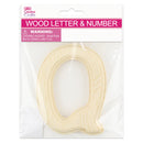 Q WOOD LETTER BEVEL CUT (NATURAL) 11x1.2CM