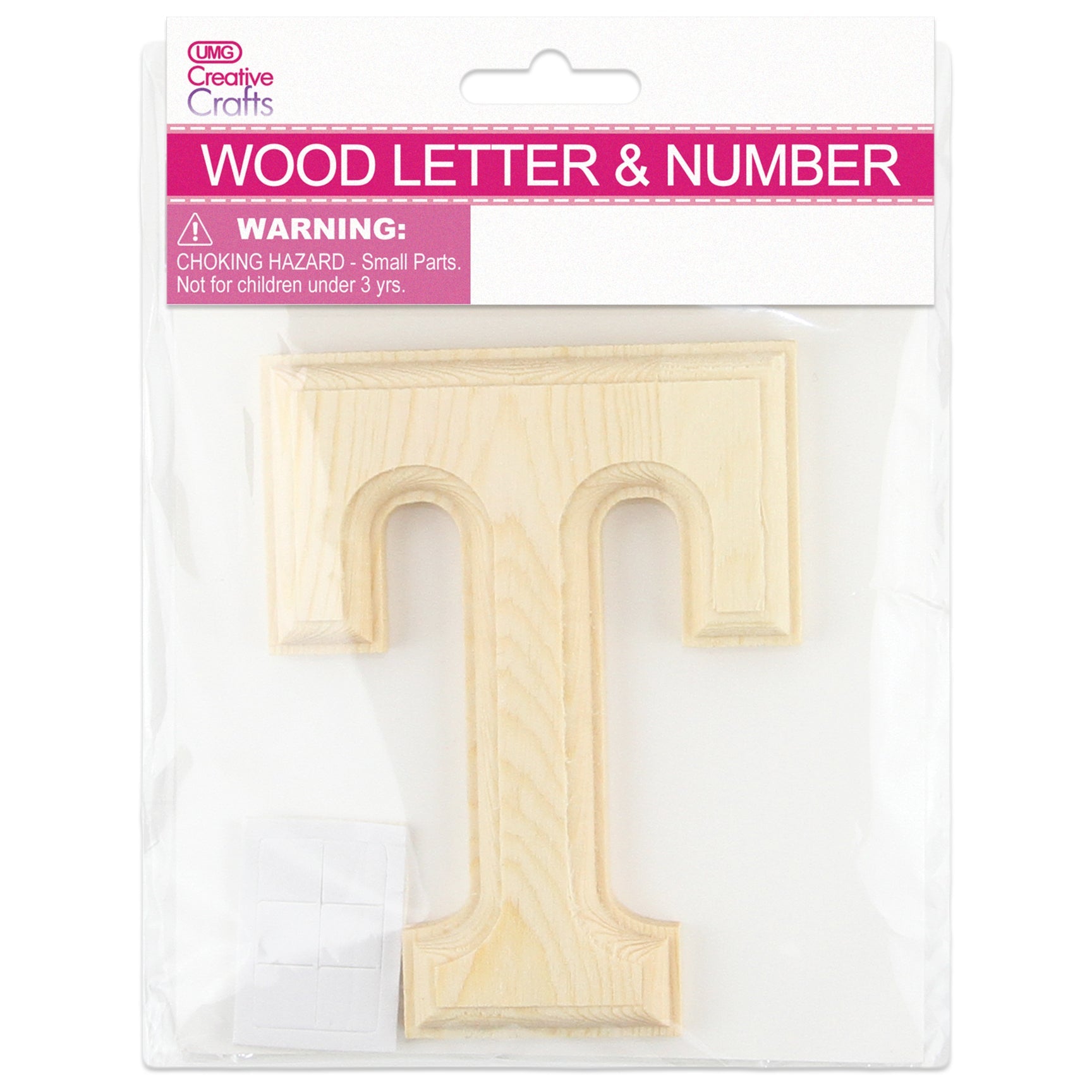 WOOD (NATURAL) "T" LETTER BEVEL CUT 11x1.2CM