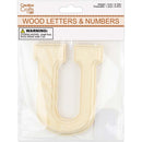 U WOOD LETTER BEVEL CUT (NATURAL) 11x1.2CM