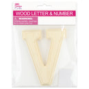 WOOD (NATURAL) "V" LETTER BEVEL CUT 11x1.2CM