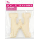 W WOOD LETTER BEVEL CUT (NATURAL) 11x1.2CM