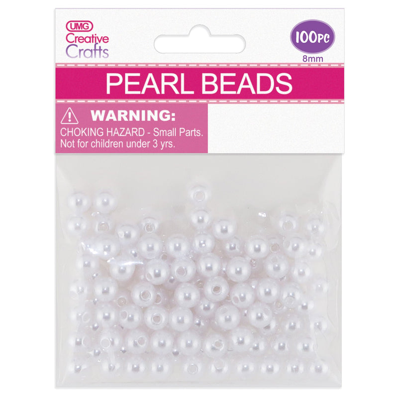 PEARL BEADS 8MM 100PCS (WHITE)