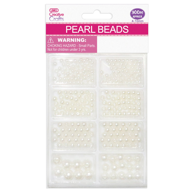 PEARL BEADS 4-10MM 300PC IVORY BOXED