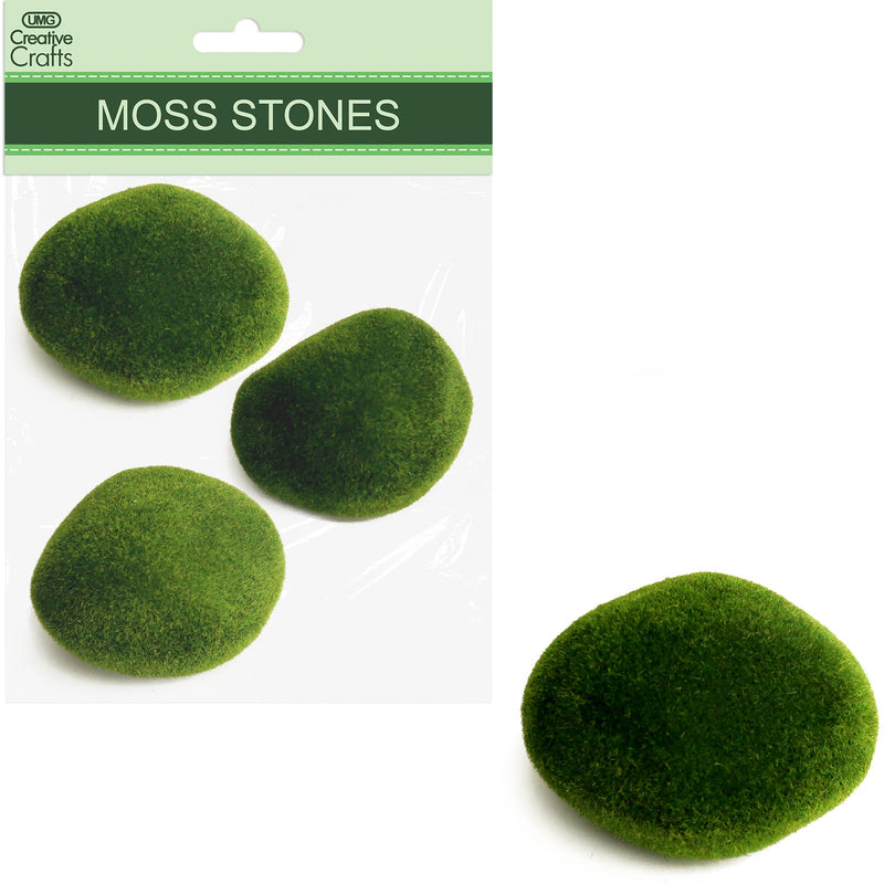 MOSS STONES ROUND 3PCS 9x8CM