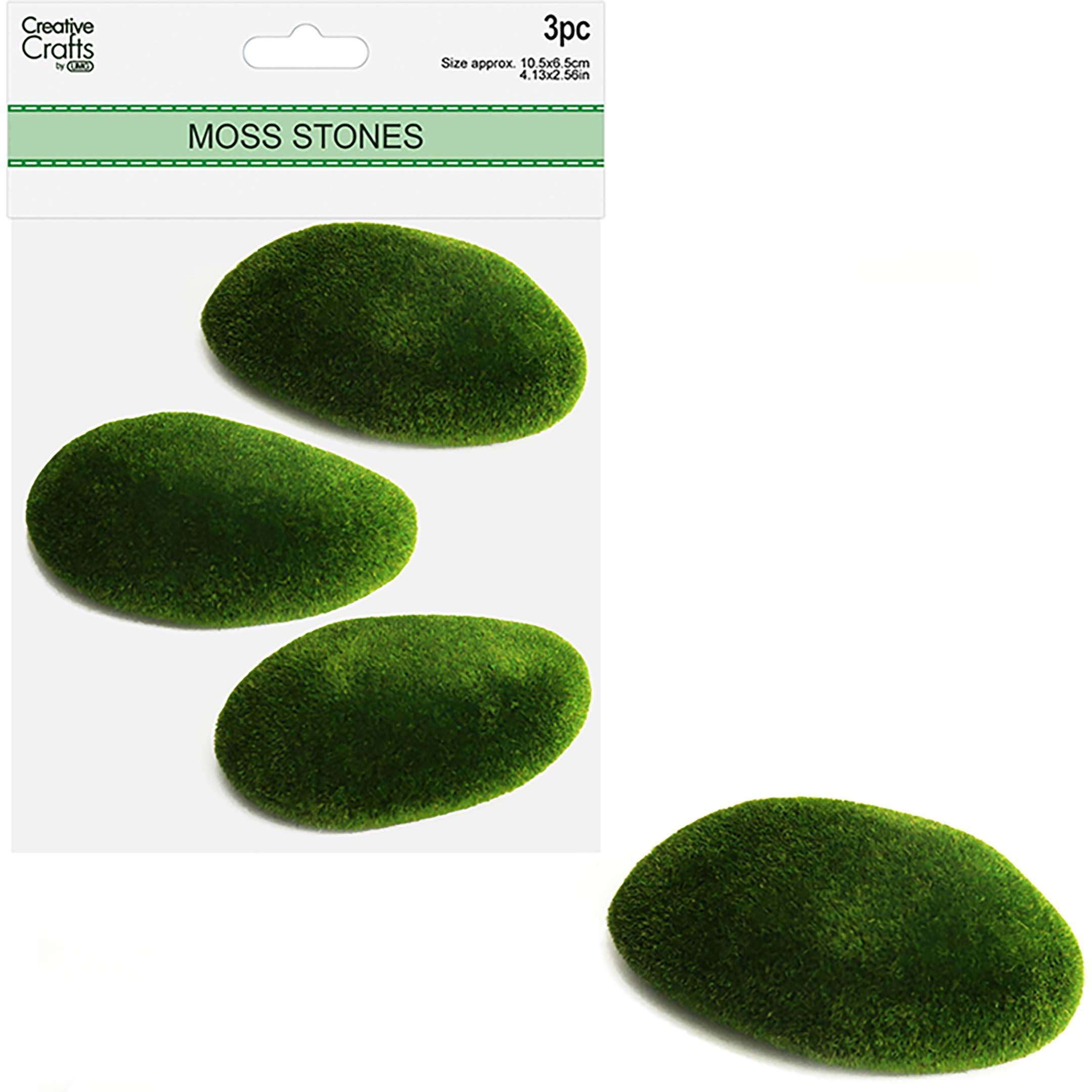 MOSS STONES OVAL 3PCS 10.5x6.5CM