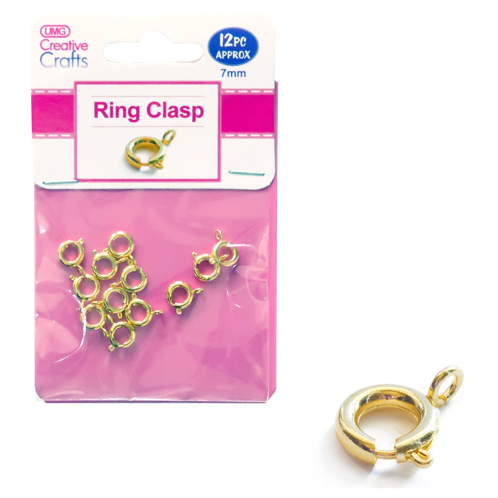 RING CLASP 7MM 12PC GOLD