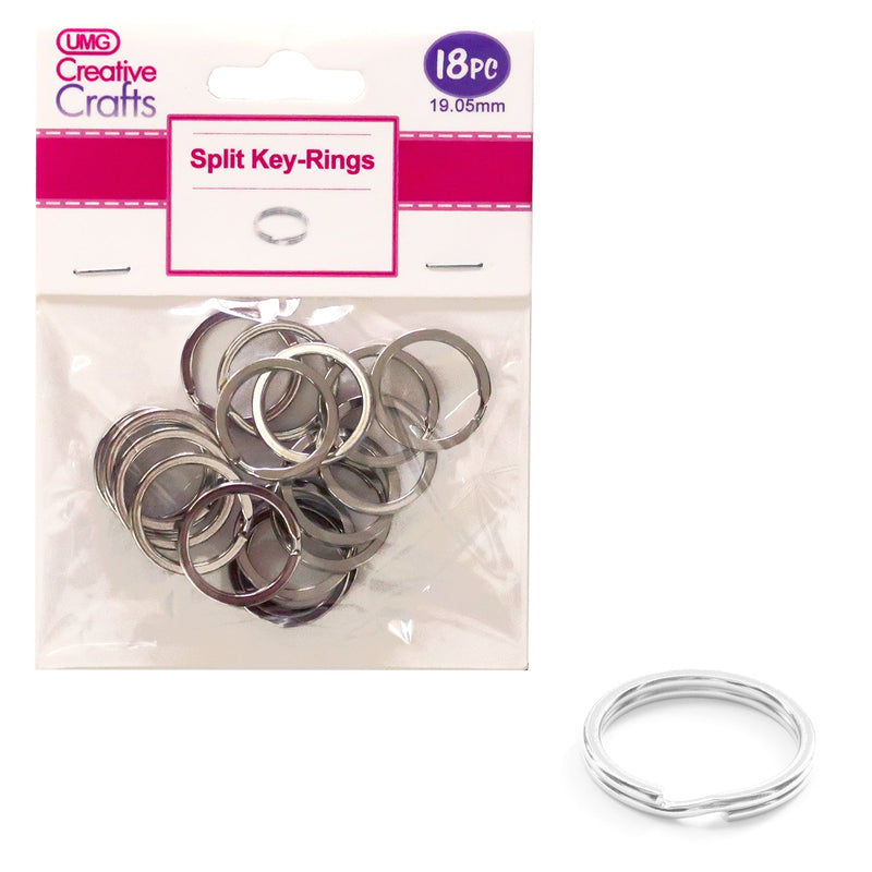 SPLIT KEY-RINGS 19.05MM 18PC SILVER