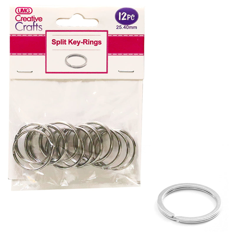 SPLIT KEY-RINGS 25.40MM 12PC SILVER