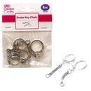 SNAKE KEY CHAIN 58MM 4PC SILVER