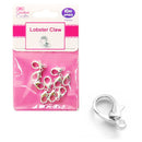 LOBSTER CLAW 15MM 10PC SILVER