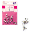 METAL CHARMS 18MM X 10MM 8PC DOLPHIN