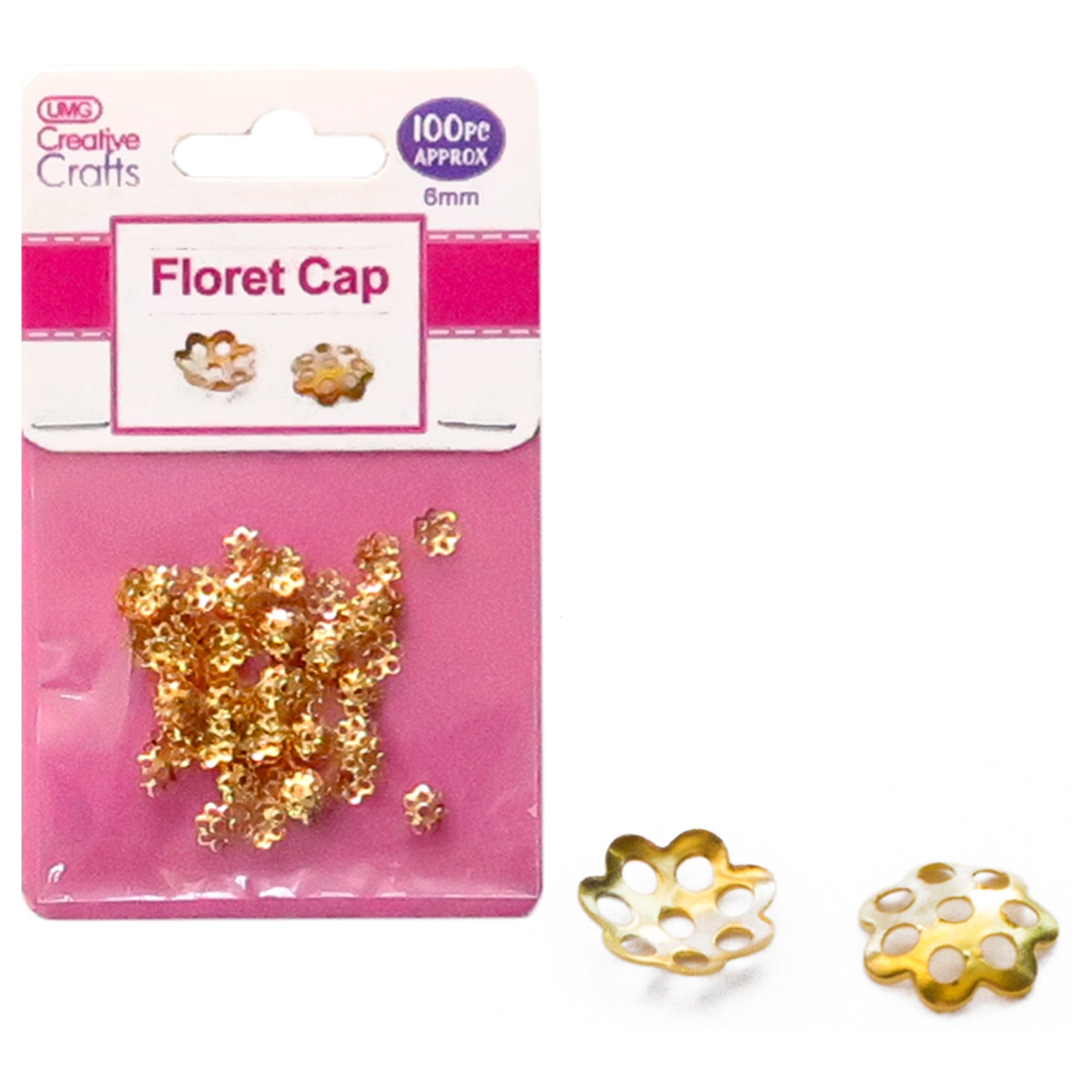 FLORET CAPS 6MM 100PC (GOLD)