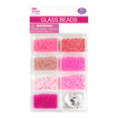 GLASS BEADS COMP W/ CORD PINK